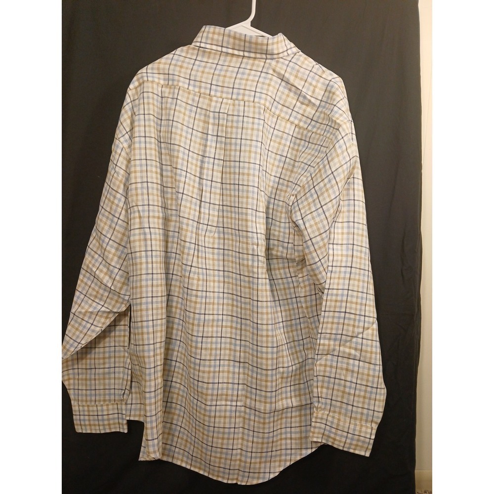 BROOKS BROTHERS Irish Linen Plaid LS Button Down Shirt Sz Xl White/Blue/Tan NEW - Picture 9 of 9